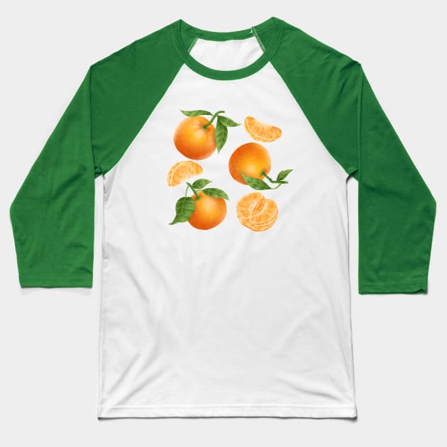 Tangerines Baseball T-Shirt by CleanRain3675